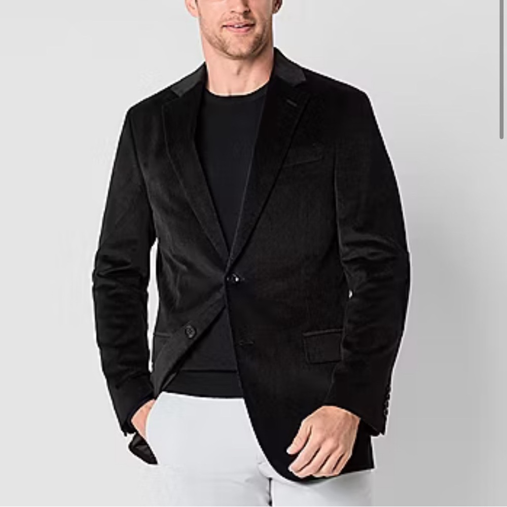 Stafford Mens Stretch Fabric Corduroy Classic Fit Sport Coat Size: 40 Short